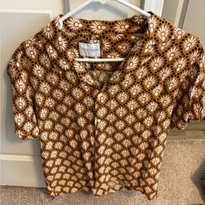 Denim & Flower Mustard and White Floral Shirt